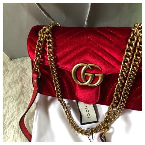 bolsas rojas estilo gucci|bolsas gucci marmont.